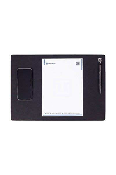 Turgut Office Τραπέζι συνάντησης Sumeni με στυλό, απλό μαύρο, με μπλοκ γραφής...