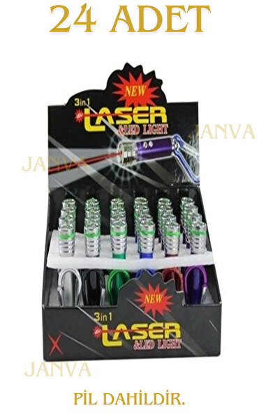 Janva Ultra hafif 24 adet Kedi Lazeri Fener Çok Fonsiyonlu Kedi Oyuncağı Topt...