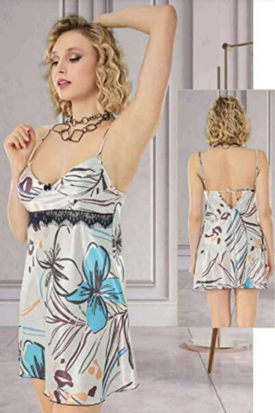 Pastimore Cămașă de noapte mini gri pentru femei, scurtă și elegantă, sezon nou