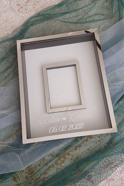 Verda Çerçeve 40x50 Cm Negru-argintiu 8 Cm Adâncime Ramă fără LED-uri cu secțiune foto! Cutie de trandafiri
