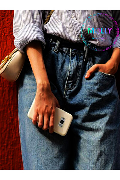 Molly Samsung Galaxy S8 İçin Gece Mavisi Liquid İçi Kadife Silikon Kılıf (Uyumlu)