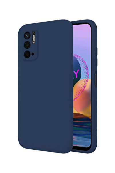 Molly Xiaomi Redmi Note 10 5G İçin Gece Mavisi Liquid İçi Kadife Silikon Kılıf
