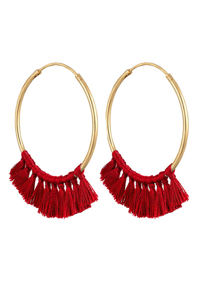 ELLI Ohrringe Creolen Quaste Quaste Festival Boho 925 Silber