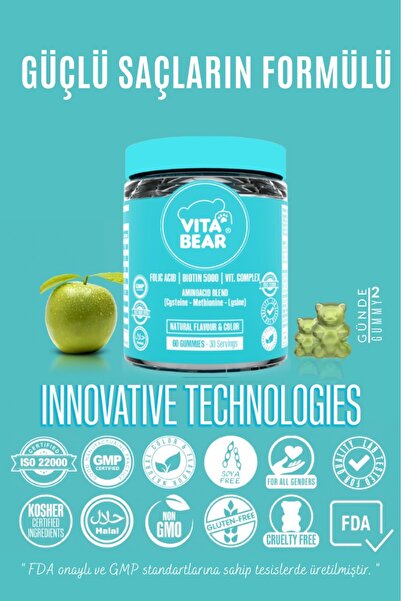 Vita Bear Strong Hair Gummy Saç Vitamini 60 Adet