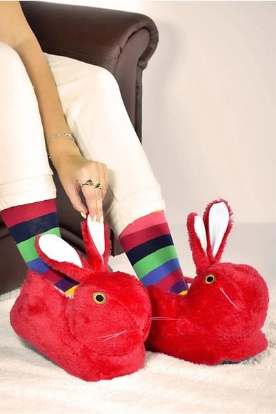 Nisanur Shoes Λούτρινες παντόφλες Rabbit Figured Home Slippers Unisex Rabbit Slippers