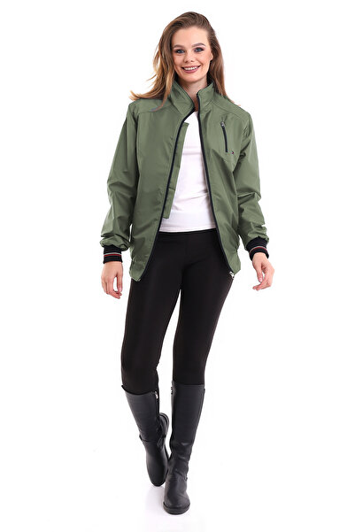 Genel Markalar Kadın Mevsimlik Dik Yaka Astarlı Cepli Su Itici Oversize Mont