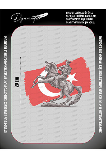 DYENOTE Mustafa Kemal Paşa 1881 1938 Kumaş Aplike Yama Ütü Ile Yapışan Transf...