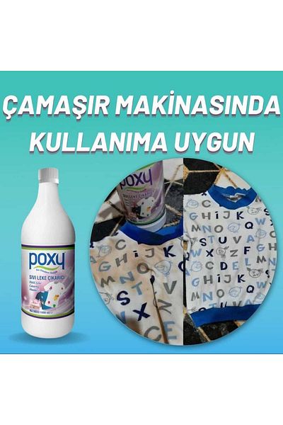 Poxy Liquid Stain Remover 1000 ml (Tea, Grass, Oil, Laundry, Carpet, Seat Stains)
