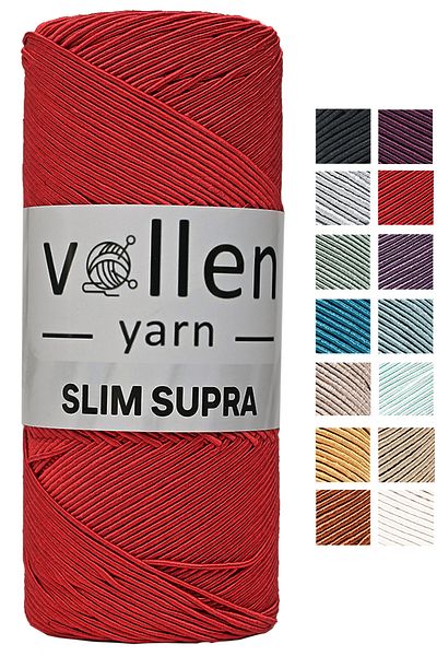 vollen yarn Slim Supra 200 Gr, Waxed Rope, Polyester Rope, Runner Rope, Bag Rope, Bracelet Rope, Tray Rope Red