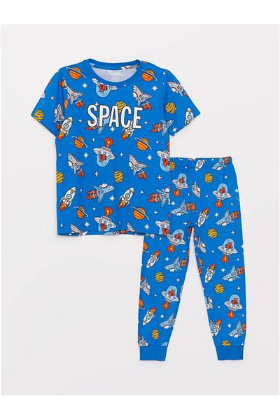 LC Waikiki LCW Kids Boys Pajamas Set - Crew Neck, Printed, Short Sleeve