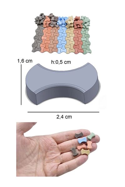 Demir Yapım Miniature Lockstone (50 PIECES GREEN/WHITE)