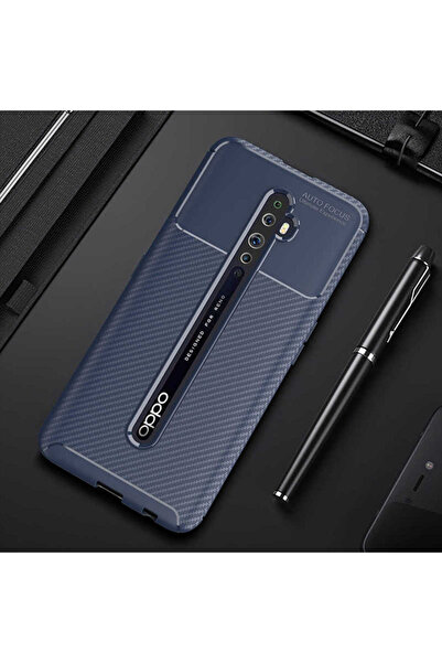 Rivor Oppo Reno 2Z Uyumlu Kılıf Kamera Korumalı Darbe Emici Karbon Desenli Re...