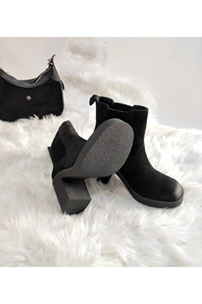 Of&Off KADIN HAKİKİ DERİ KALIN TOPUKLU BOT