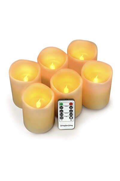 Genel Markalar LED mumlar, alevsiz mumlar 200 saat dekorasyon mum sütunları 6...