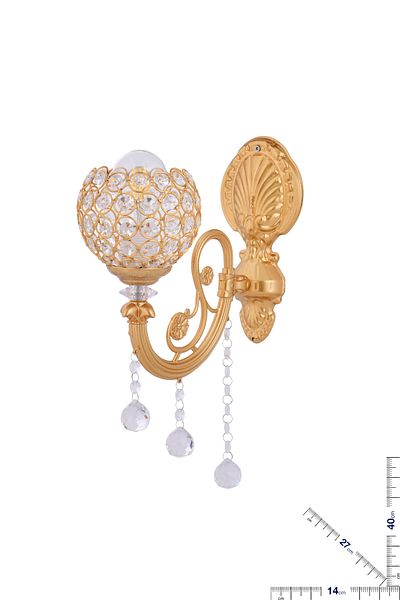 polataydinlatma Turna Luxury Sconce with Crystal Ball Hat (gold)