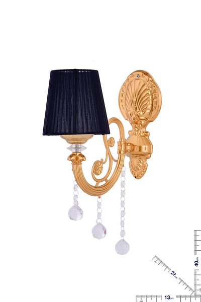 polataydinlatma Turna Luxury Sconce with Black Hat (gold)