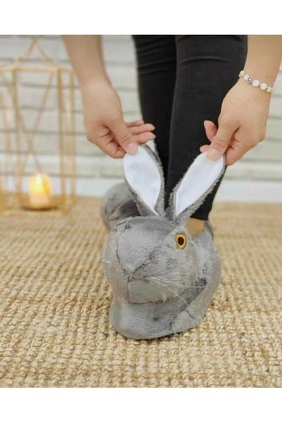 Nisanur Shoes Λούτρινες παντόφλες Rabbit Figured Home Slippers Unisex Rabbit Slippers