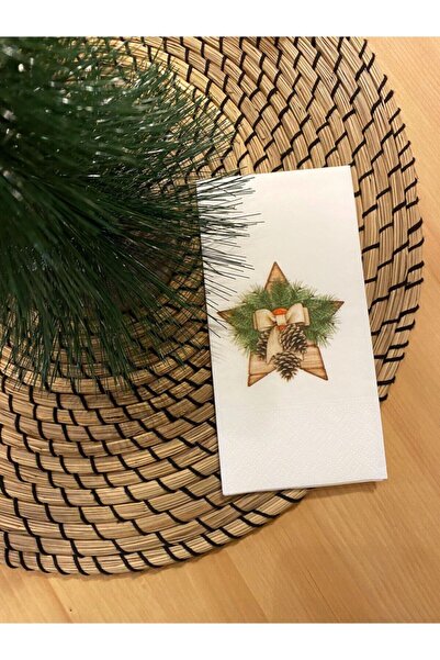 busrasdesign زينة باب السنة الجديدة منديل عرض مطبوع عليه نجوم 16 قطعة