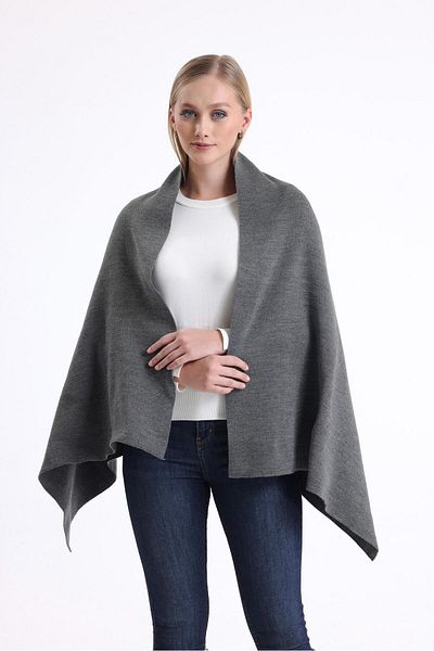 T Crazy T- Crazy Knitwear Μονοχρωμία Πλεκτό Σάλι Ώμου, Χειμωνιάτικο Μαλακό Υφασμάτινο Πλεκτό Σάλι Ώμου