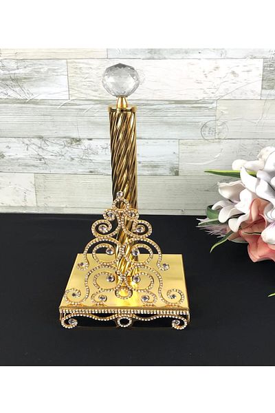 CAŞ DEKORASYON Crystal Stone Special Design Roll Towel Holder