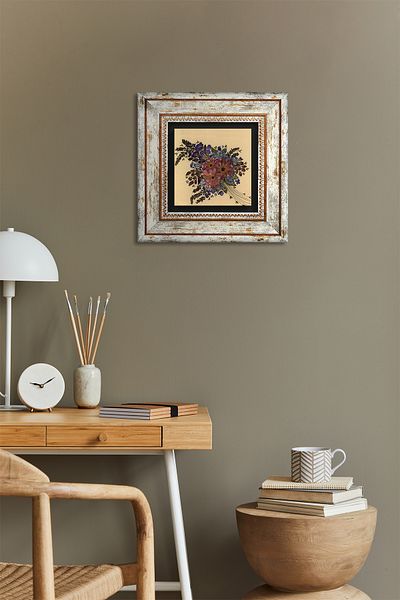 Pinecone Vintage Flower Stone Wall Painting Framed Wall Decor Wall Art Tk1-224