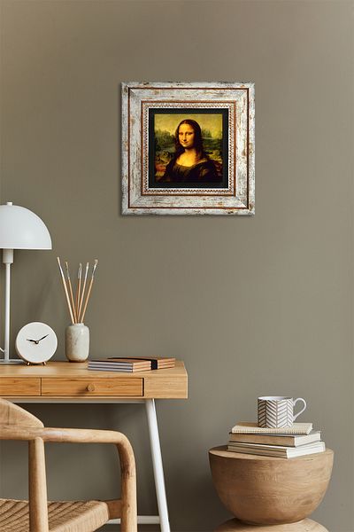 Pinecone Leonardo Da Vinci Mona Lisa Stone Wall Painting Framed Wall Decor Wall Art