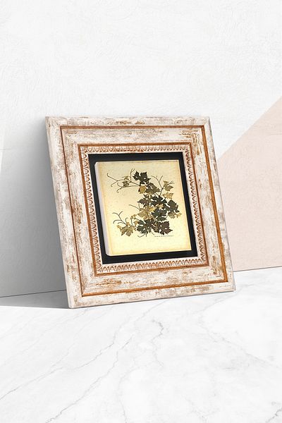 Pinecone Vintage ζωγραφική τοίχου με πέτρα λουλουδιών με κορνίζα διακόσμηση τοίχου Wall Art Tk1-222