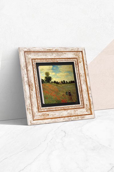 Pinecone Claude Monet Poppies Πέτρινη Ζωγραφική Τοίχων Διακόσμηση τοίχου με κορνίζα