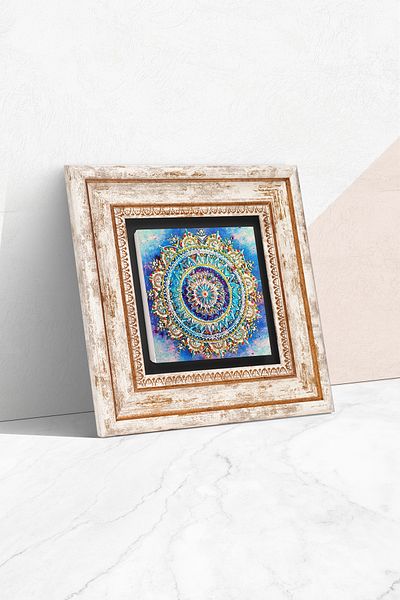Pinecone Mandala Stone Wall Painting Πλαίσιο Διακόσμηση τοίχου Wall Art Tk1-229