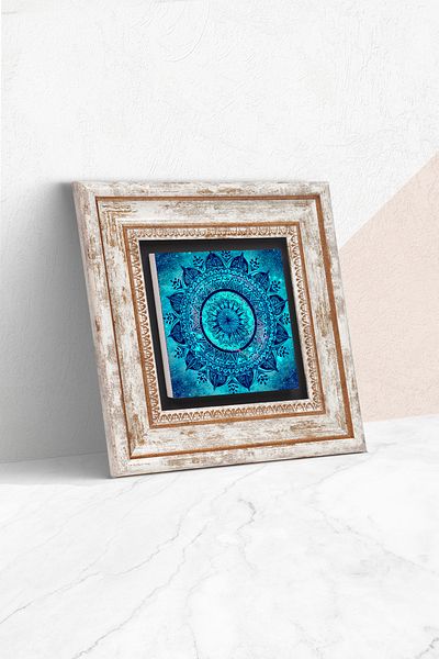 Pinecone Pictură de perete cu piatră Mandala Decor de perete înrămat Artă de perete Tk1-227