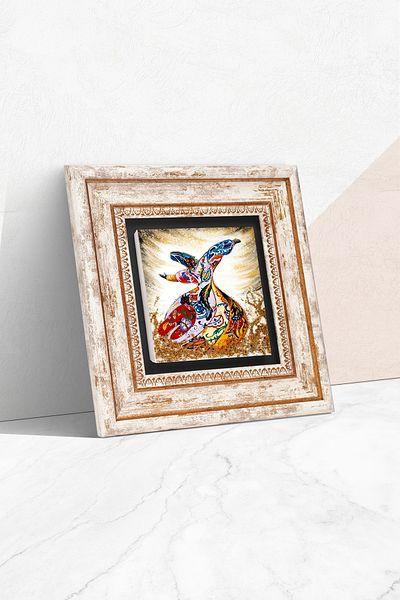 Pinecone Κορίτσι με καθρέφτη Picasso Stone Wall Painting Πλαίσιο διακόσμησης τοίχου Wall Art