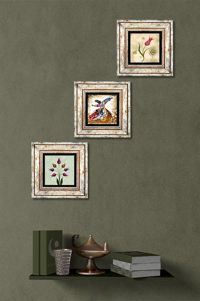 Pinecone Tulip Marbling Art, Chameleon Stone Ζωγραφική Τοίχων Πλαίσιο Διακόσμηση Τοίχων 3 τεμαχίων Σετ Ζωγραφικής Τέχνης Τοίχων