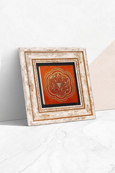 Pinecone Sri Yantra Πέτρινη Ζωγραφική Τοίχου Πλαίσιο Διακόσμηση Τοίχου Τέχνη Τοίχου Tk1-170