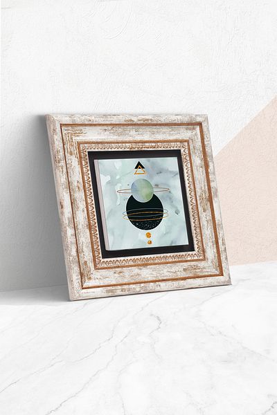 Pinecone Minimalist Abstract Stone Wall Painting Framed Wall Decor Wall Art Tk1-330