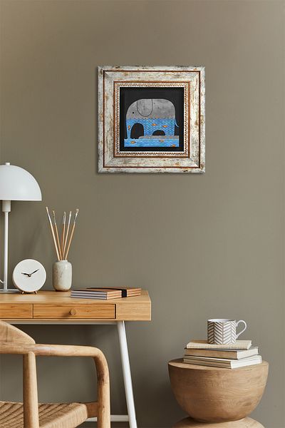 Pinecone Pictură de perete cu piatră de elefant, decor de perete înrămat, artă de perete Tk1-411