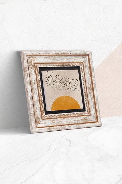 Pinecone Pictură murală minimalistă pe piatră, decor de perete înrămat, artă de perete Tk1-320