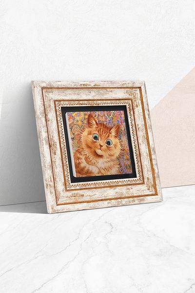 Pinecone Louis Wain Cats Πέτρινη Ζωγραφική Τοίχων Διακόσμηση Τοίχου με κορνίζα Wall Art Tk1-312