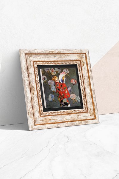 Pinecone Японски костюм на Клод Моне, каменна стенопис, рамкирана стена, декорация, стенно изкуство