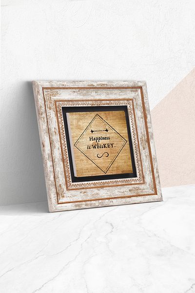 Pinecone Pictură de perete cu piatră de whisky Decorație de perete înrămată Tk1-181