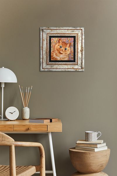 Pinecone Louis Wain Cats Πέτρινη Ζωγραφική Τοίχων Διακόσμηση Τοίχου με κορνίζα Wall Art Tk1-312