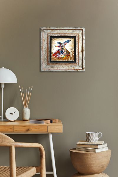 Pinecone Κορίτσι με καθρέφτη Picasso Stone Wall Painting Πλαίσιο διακόσμησης τοίχου Wall Art