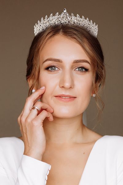 Hayalperest boncuk Coroana de nunta de mireasa din piatra de cristal Coroana de printesa eleganta pentru mirese argintie