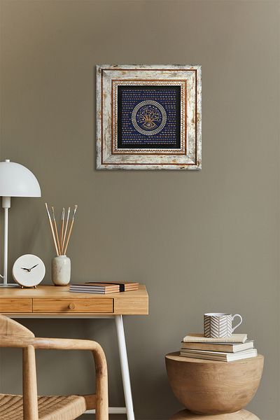 Pinecone Nazar Tree Stone Wall Painting Decor de perete înrămat Artă de perete Tk1-196