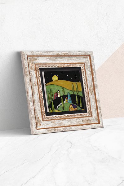 Pinecone Minimalist Bohemian Stone Wall Painting Framed Wall Decor Wall Art Tk1-394
