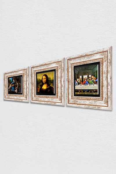 Pinecone Da Vinci Ultima cină, Pătratul Rochii, Mona Lisa Pictură pe perete din piatră Decor de perete înrămat