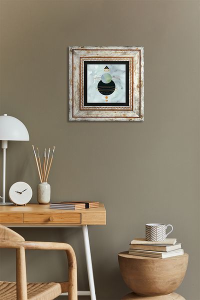 Pinecone Minimalist Abstract Stone Wall Painting Framed Wall Decor Wall Art Tk1-330