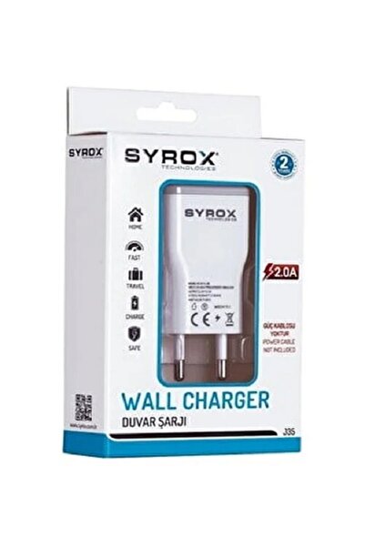 Syrox J35 2.0 Mah 1 Usb Uyumlu Giriş Başlık Duvar Şarj