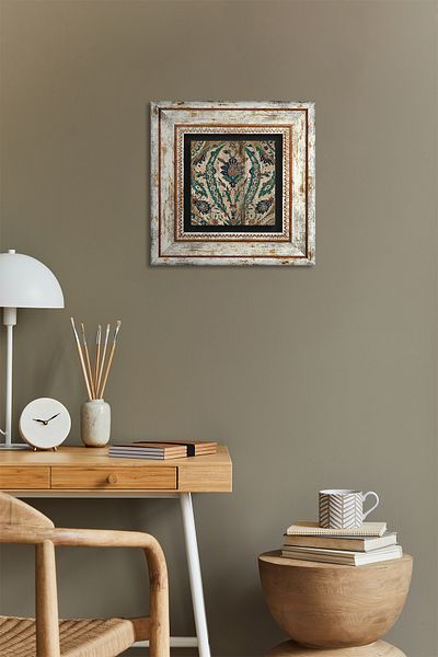 Pinecone Vintage μοτίβο πέτρινη ζωγραφική τοίχου με κορνίζα διακόσμηση τοίχου Wall Art Tk1-105