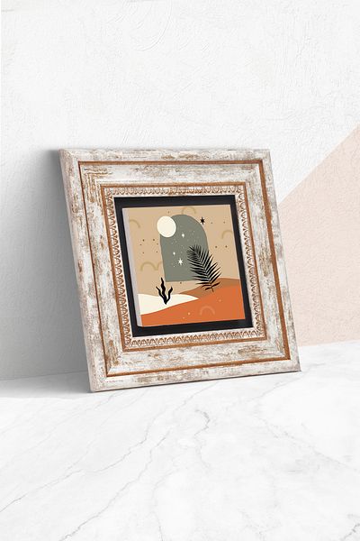 Pinecone Bohemian Stone Wall Painting Πλαίσιο Διακόσμηση τοίχου Wall Art Tk1-323