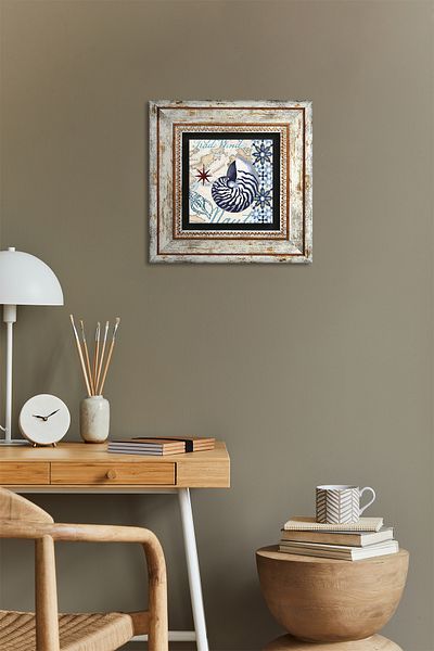 Pinecone Seashell Stone Wall Painting Framed Wall Decor Wall Art Tk1-400